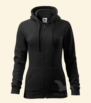 Mikina dámská se zipem, kapucou a kapsou